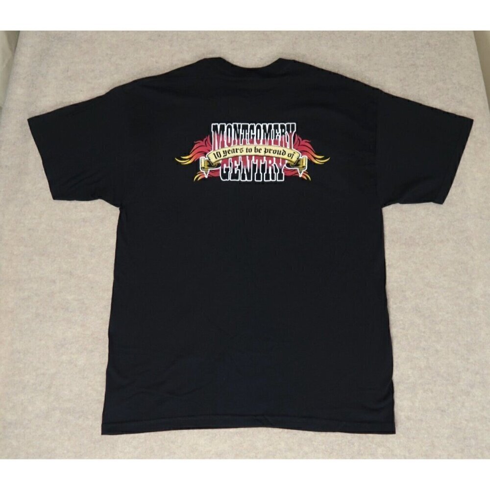 Montgomery Gentry Jim Beam Graphic Tee Double Sided T-Shirt Black Men's Large